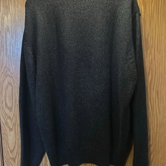 Oscar De La Renta Gray Full Zip Long Sleeve Sherpa Collar Sweater Pullover Men M - Picture 2 of 6